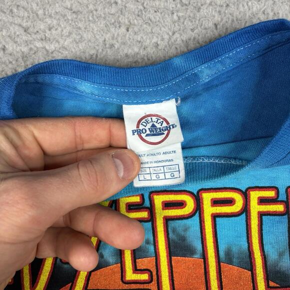 Led Zeppelin U.S. Tour 1975 Reprint T-Shirt Delta Pro Weight Tie Dye Men’s Large - Picture 3 of 5